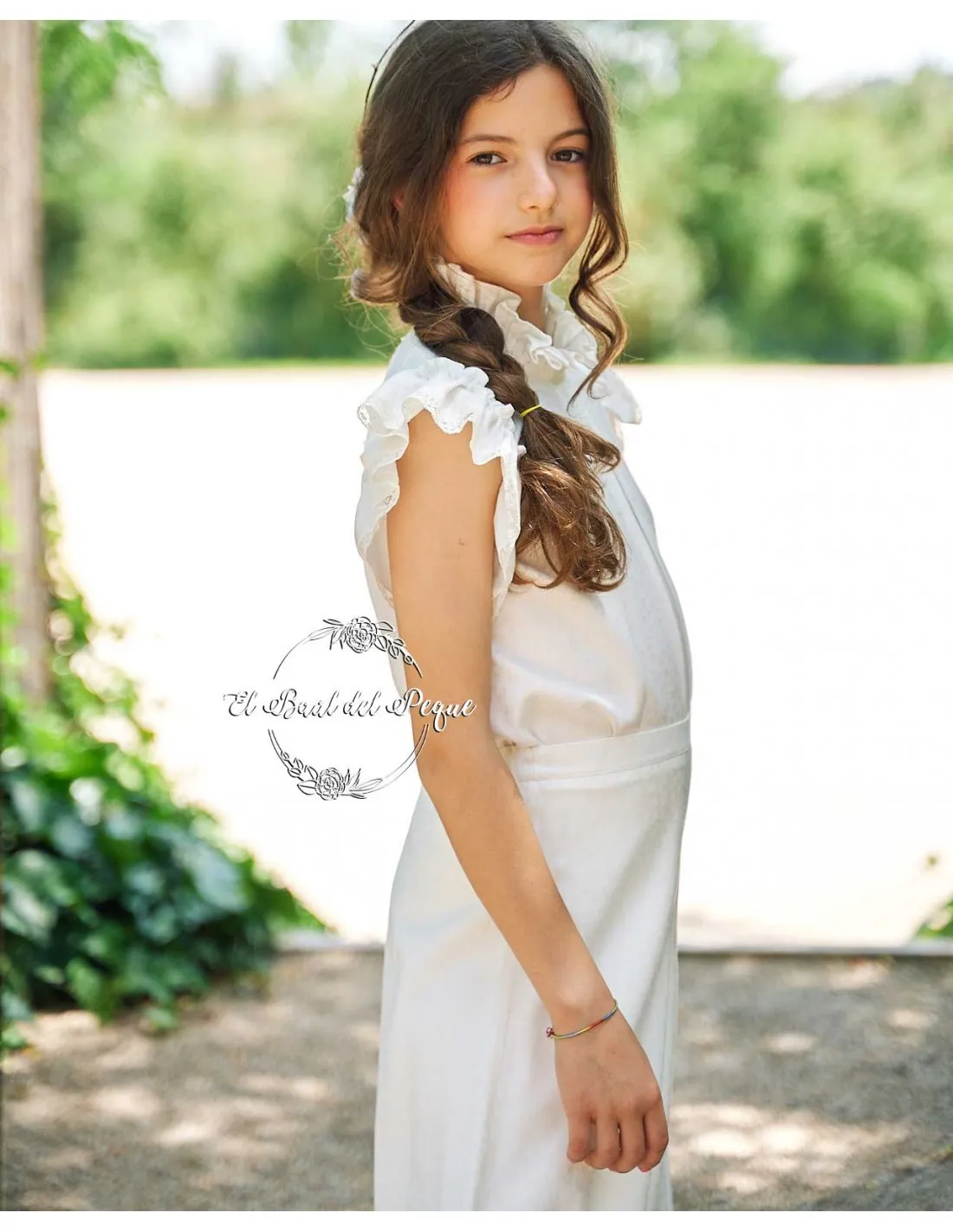 Camisa Niña Ceremonia Basic Manuela Montero Blanco Roto