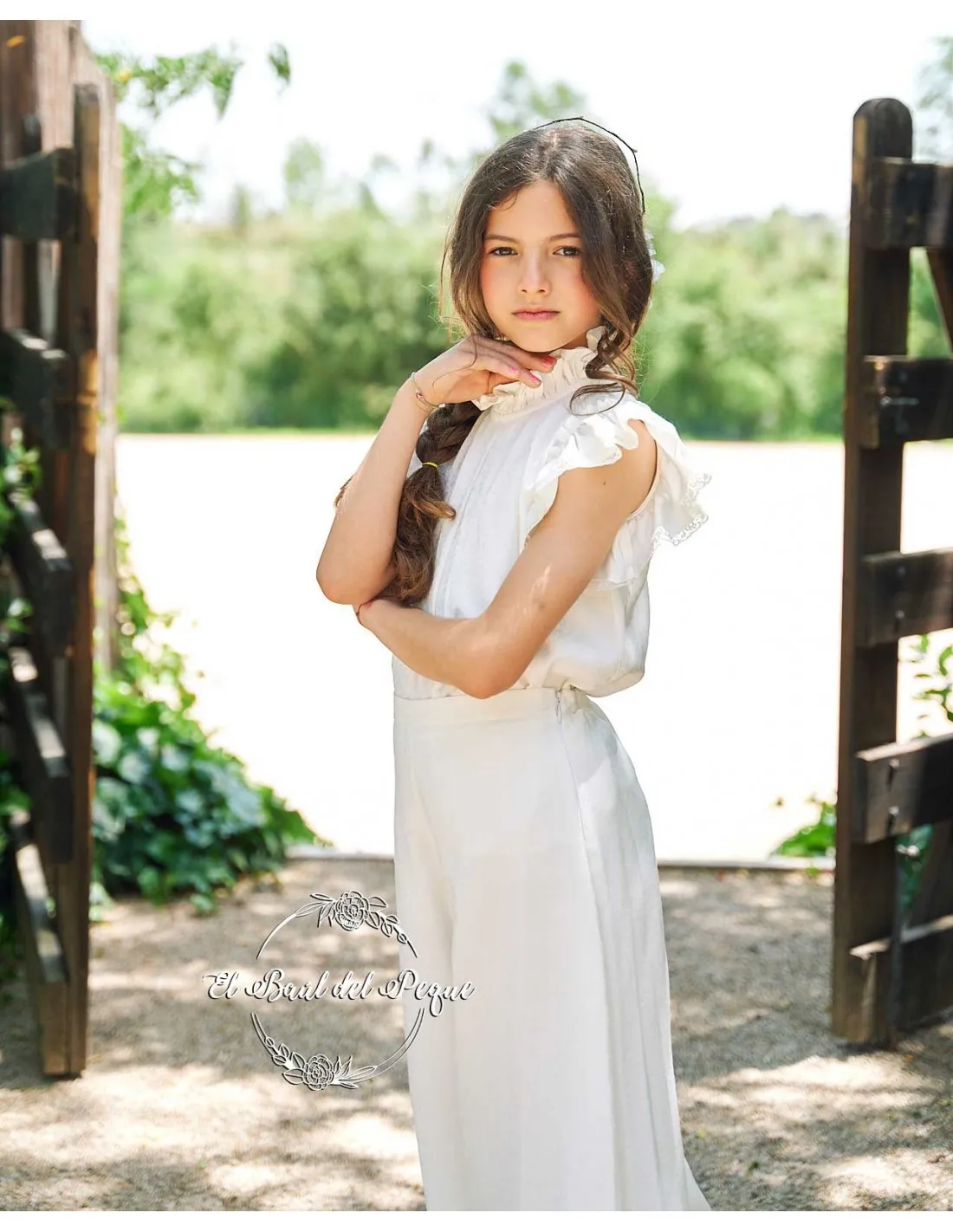 Camisa Niña Ceremonia Basic Manuela Montero Blanco Roto