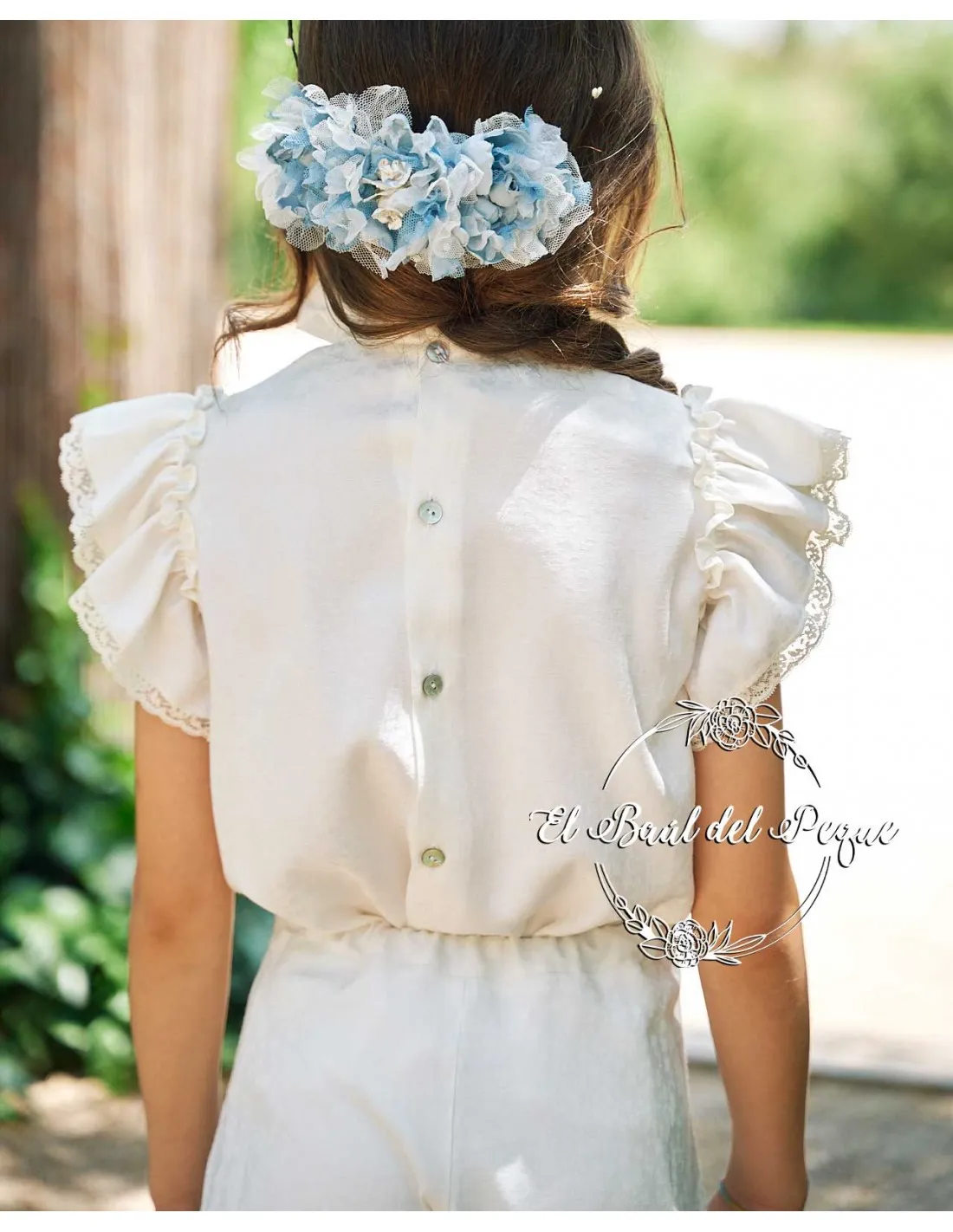 Camisa Niña Ceremonia Basic Manuela Montero Blanco Roto