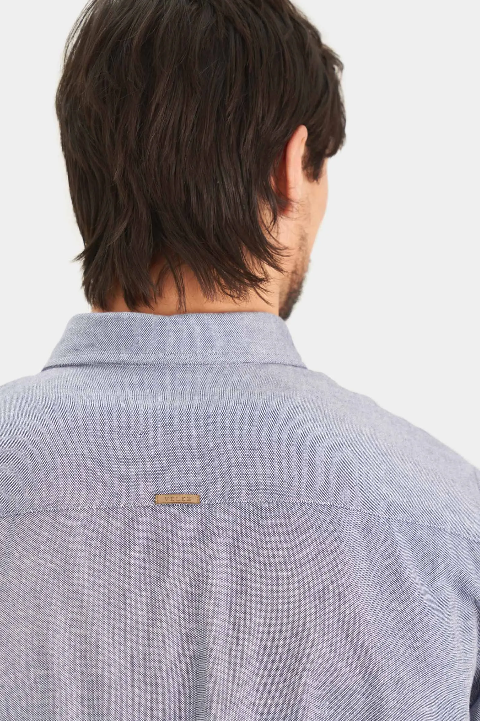 Camisa oxford manga larga calagua para hombre semifitted
