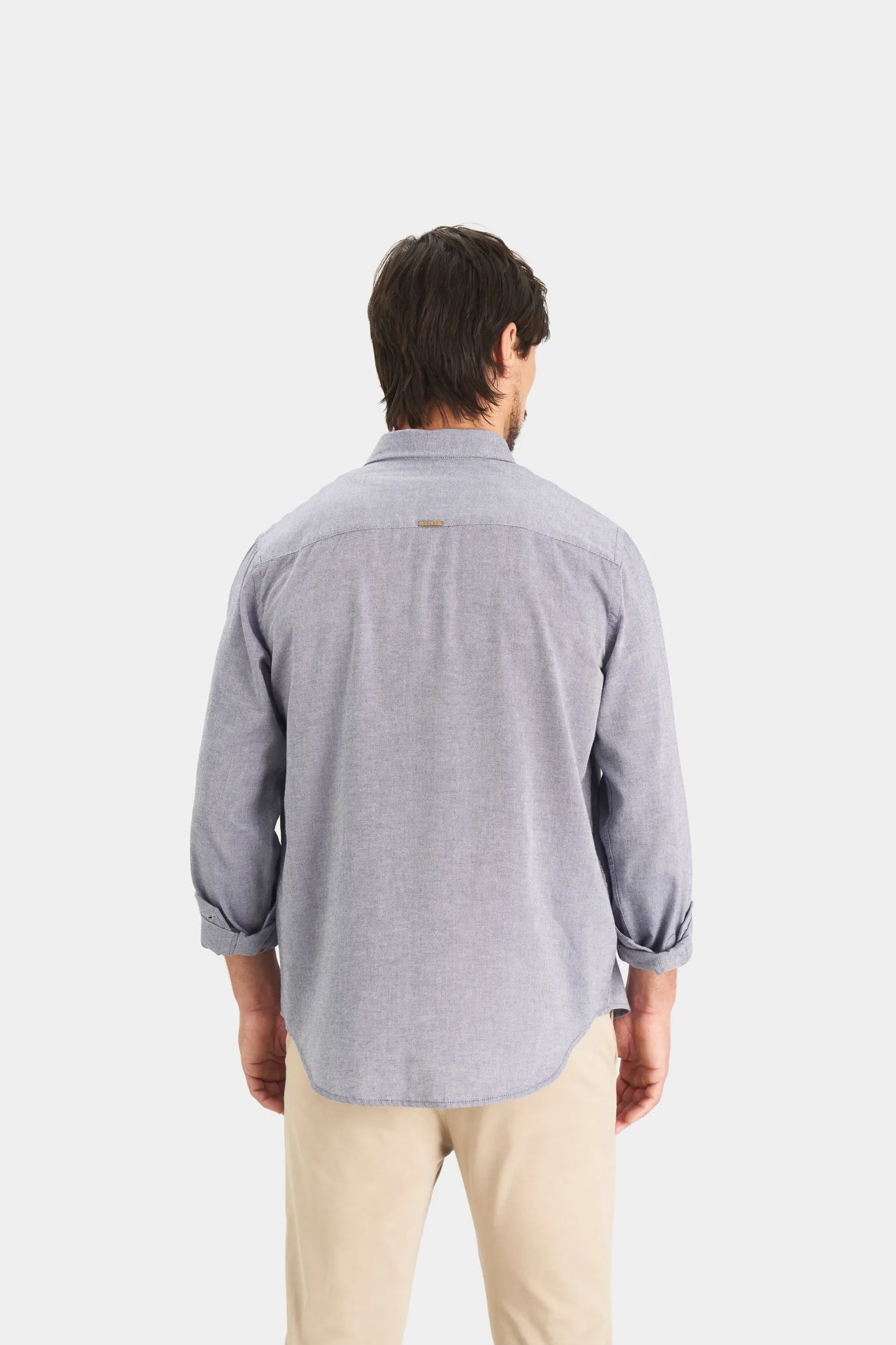 Camisa oxford manga larga calagua para hombre semifitted