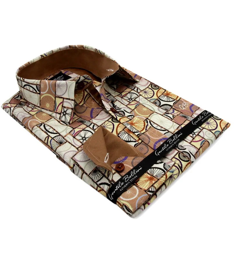 CAMISAS DE RASO PARA HOMBRE  3107  MARRóN
