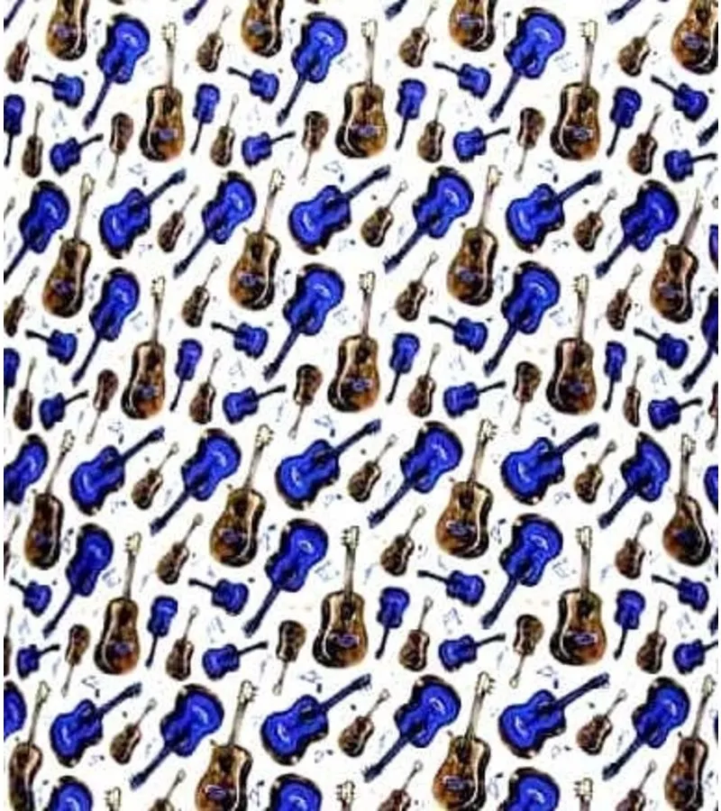 CAMISAS HOMBRE GITAAR PRINT  3069  BLANCO/AZUL