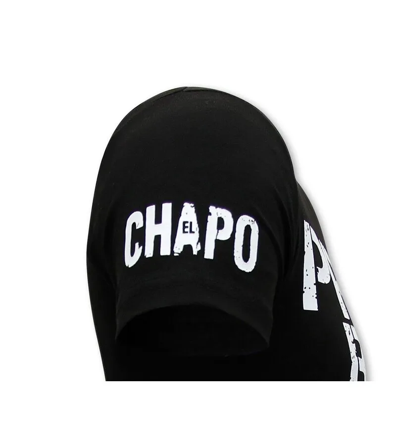 CAMISETA CHAPO GUZMAN PRISON BREAK HOMBRE  NEGRO