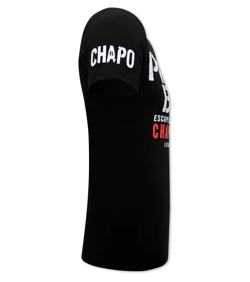 CAMISETA CHAPO GUZMAN PRISON BREAK HOMBRE  NEGRO