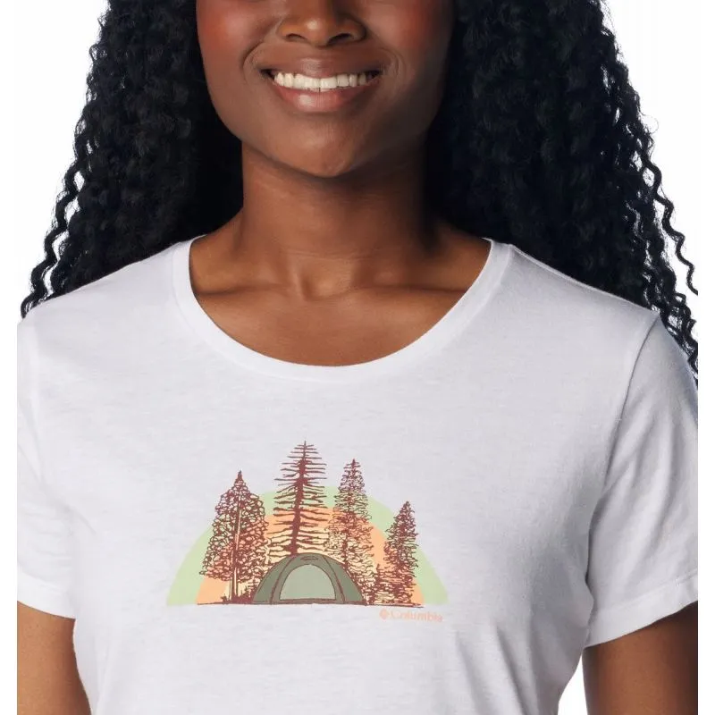 Camiseta Columbia Women's Daisy Days SS Graphic (Blanca, Happier Outdoors)