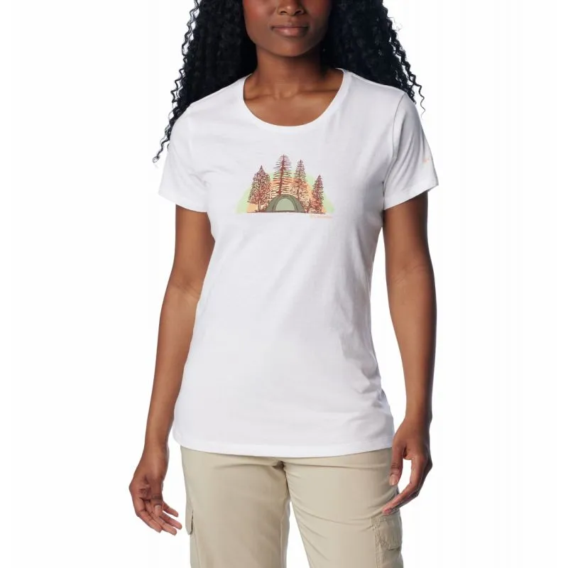 Camiseta Columbia Women's Daisy Days SS Graphic (Blanca, Happier Outdoors)
