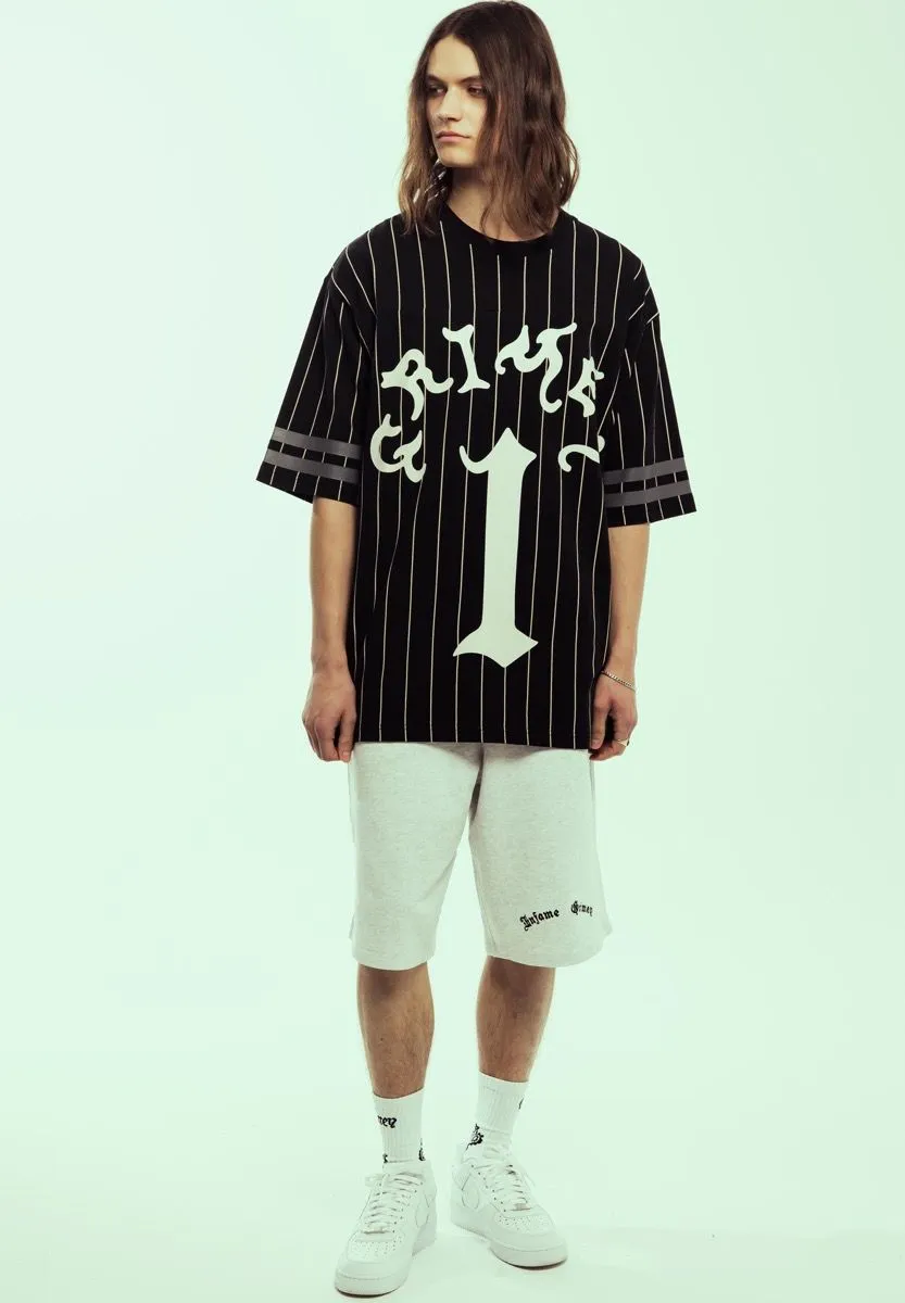 CAMISETA DE FOOTBALL GRIMEY CAUSING PANIC HEAVYWEIGHT  BLACK | SS24