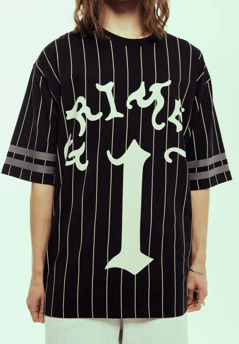 CAMISETA DE FOOTBALL GRIMEY CAUSING PANIC HEAVYWEIGHT  BLACK | SS24