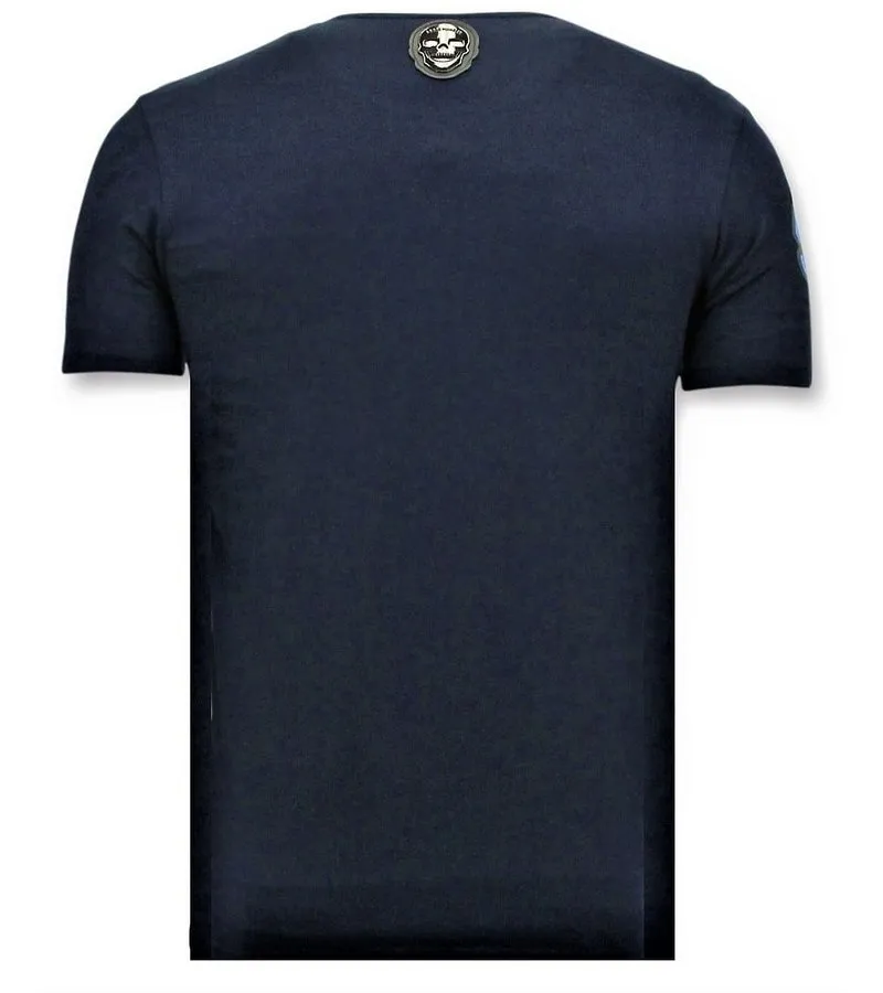 CAMISETA DE HOMBRE  IMPRESIóN DE MARIO NEON  AZUL