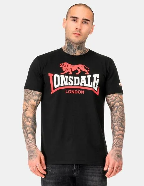 CAMISETA LONSDALE LION TWO TONE  BLACK/RED/WHITE