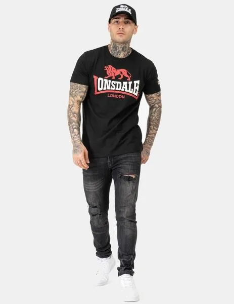 CAMISETA LONSDALE LION TWO TONE  BLACK/RED/WHITE