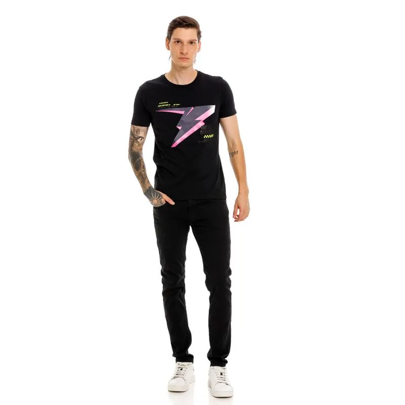Camiseta Manga Corta Para Hombre Garment Dyed Single Replay