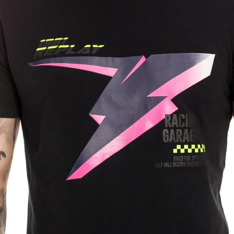 Camiseta Manga Corta Para Hombre Garment Dyed Single Replay