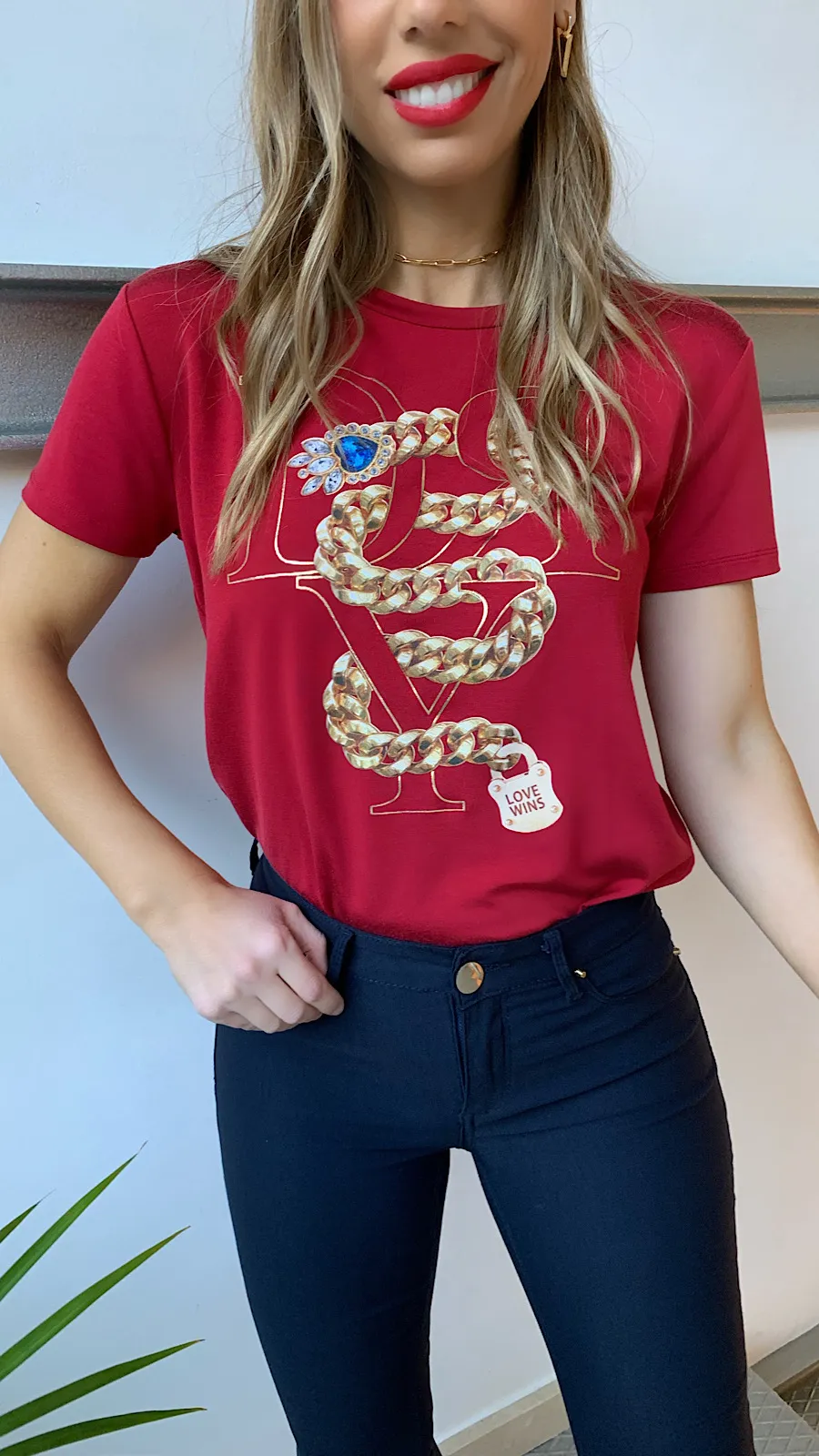 Camiseta Roja Cadena Efecto Snake