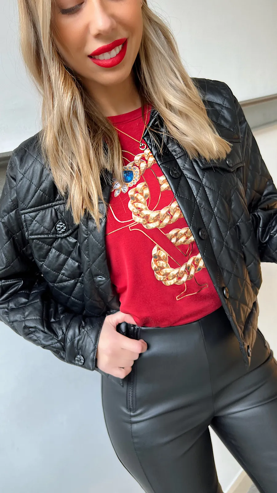 Camiseta Roja Cadena Efecto Snake