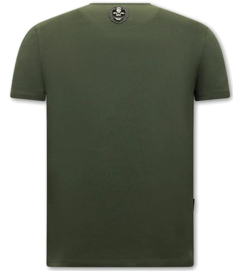 CAMISETAS HOMBRE CALAVERAS VENOM FACE NEON   VERDE