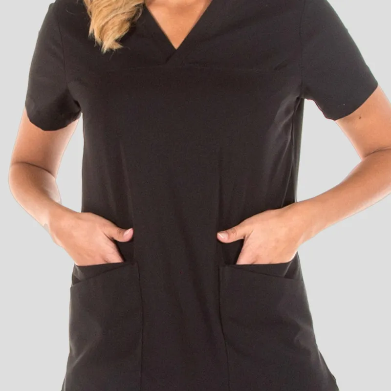 CAMISOLA PIJAMA DE MUJER AGATA TEJIDO ELASTIK NEGRO  GARY'S