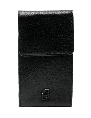 Cartera de piel negra tipo llavero