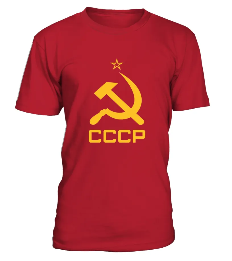Cccp T shirt Hammer And Sickle Soviet Union Ussr Red Tee Camiseta cuello redondo Unisex