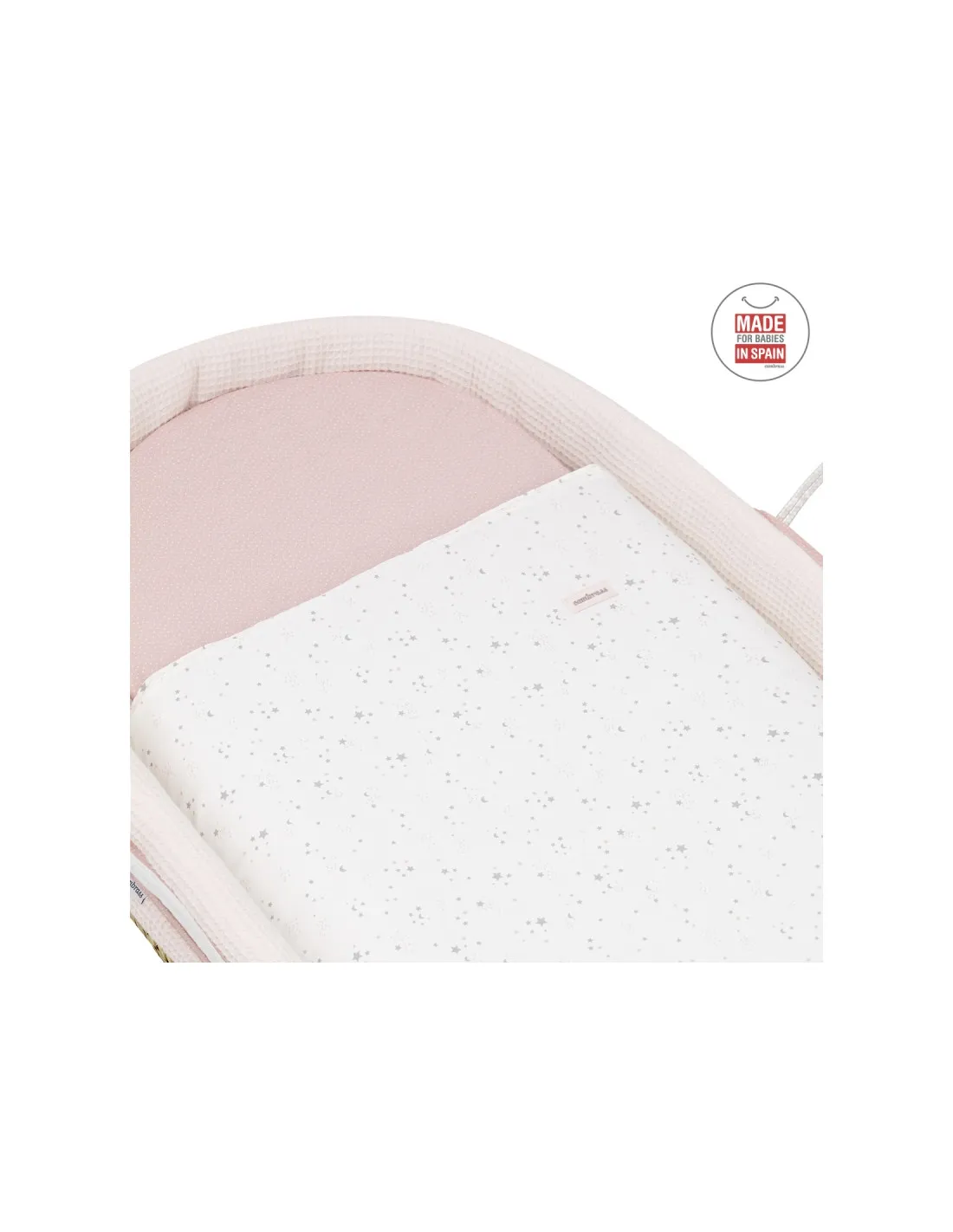 Cesto bebé de palma Sky rosa de Cambrass
