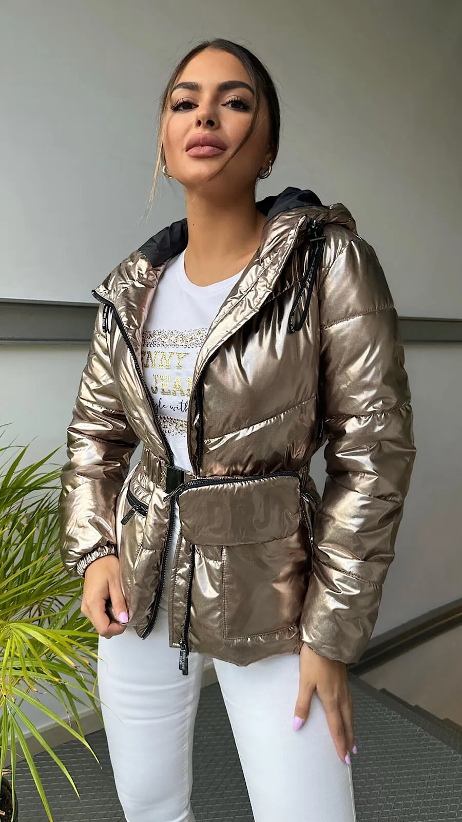 Chaqueta Acolchada Gold Diseño Cinturón
