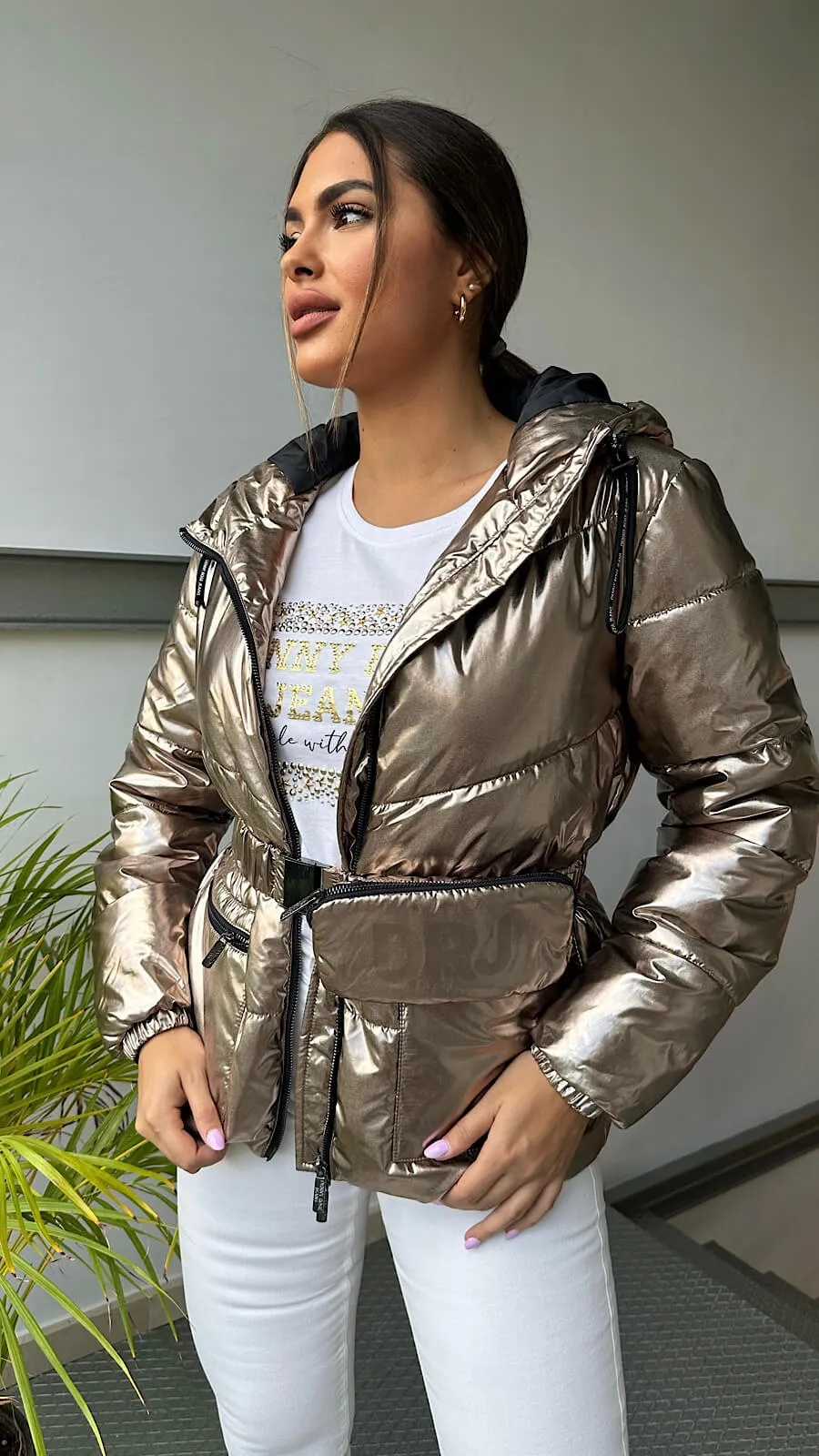 Chaqueta Acolchada Gold Diseño Cinturón