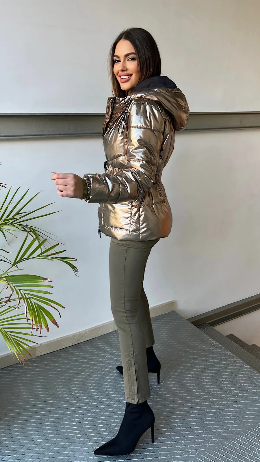 Chaqueta Acolchada Gold Diseño Cinturón