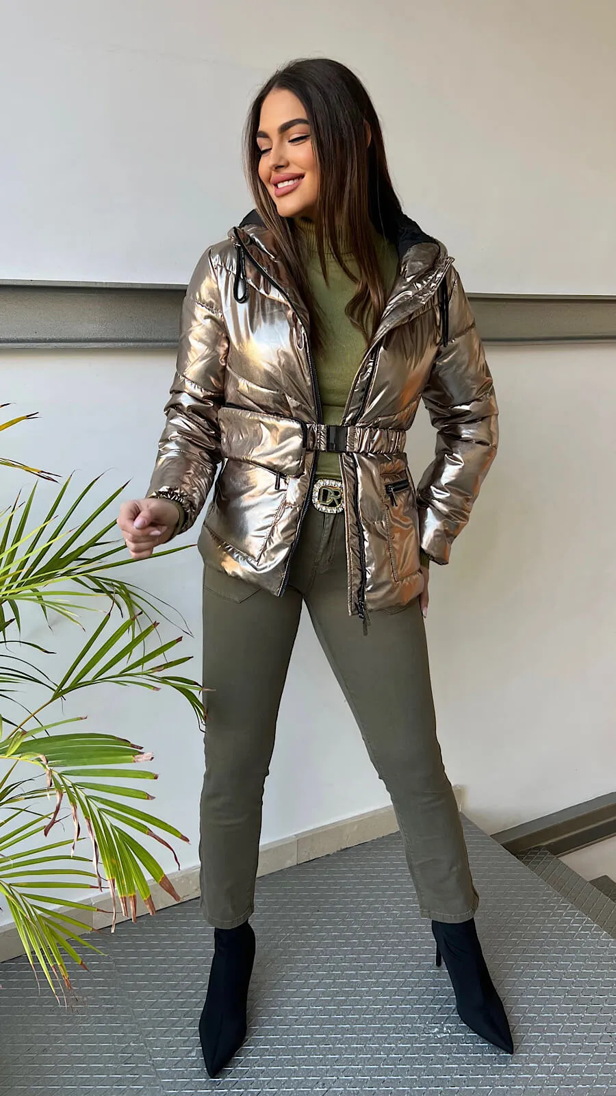 Chaqueta Acolchada Gold Diseño Cinturón