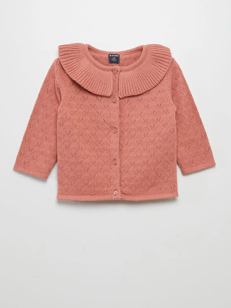 CHAQUETA DE PUNTO DE FANTASíA  ROSA