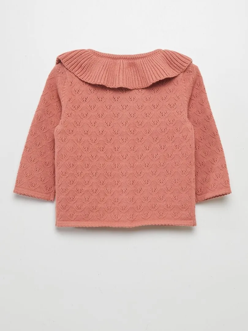 CHAQUETA DE PUNTO DE FANTASíA  ROSA