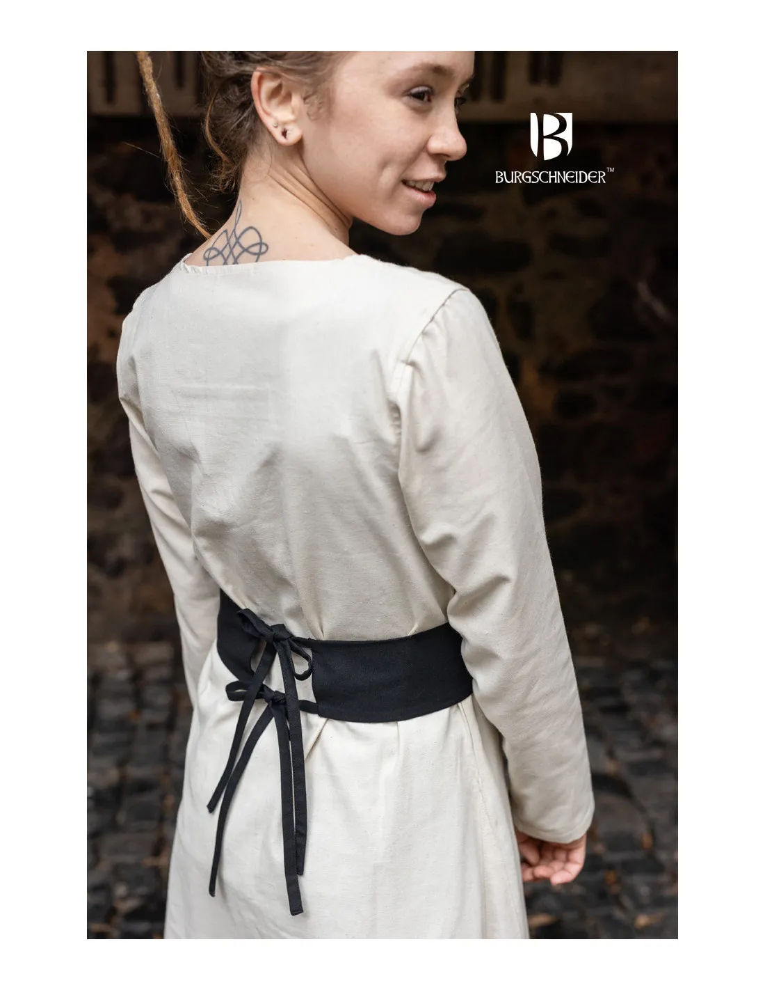 Cinturón medieval ajustable Sieglinde, negro