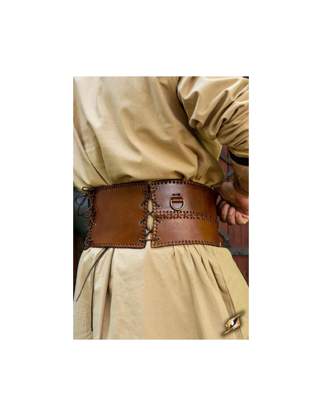 Cinturón medieval ancho, doble cierre
