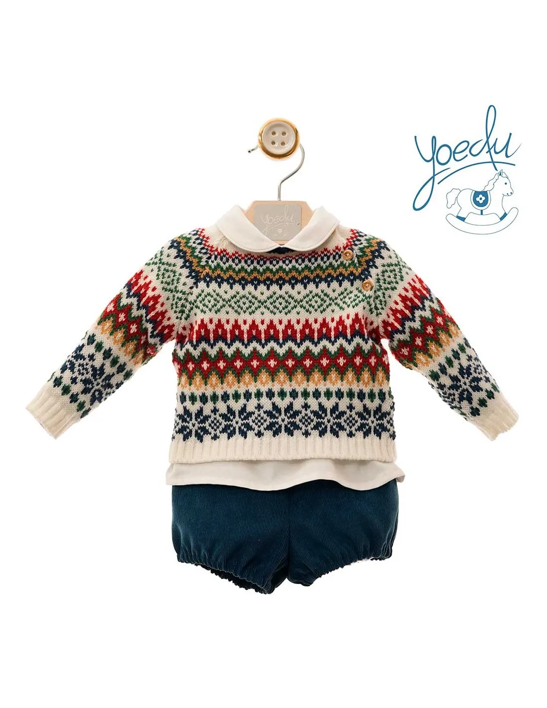 Conjunto Bebé Niño 3 Piezas Yoedu Moda Infantil Azul