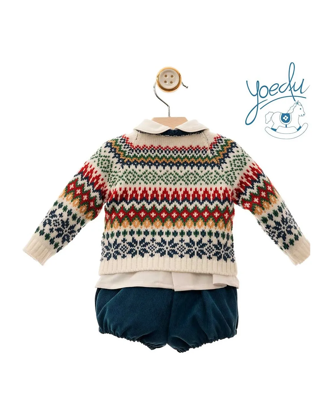 Conjunto Bebé Niño 3 Piezas Yoedu Moda Infantil Azul