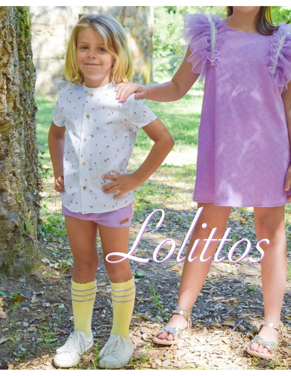 Conjunto Camisa y Pantalón Morado Niño Lolittos Colección Atardecer