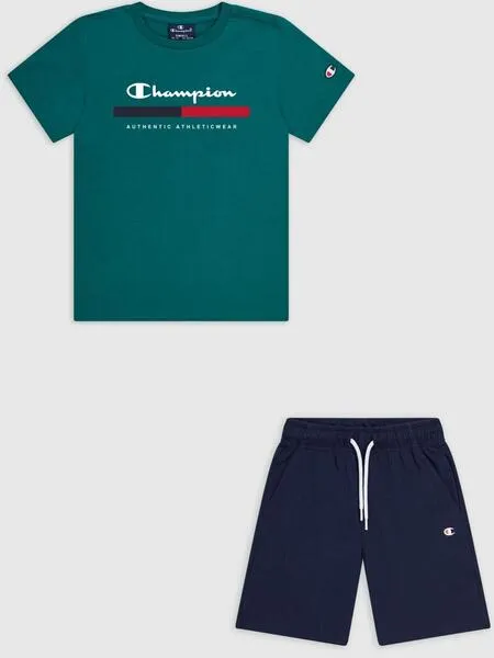 Conjunto Corto Champion Verde Marino Niño