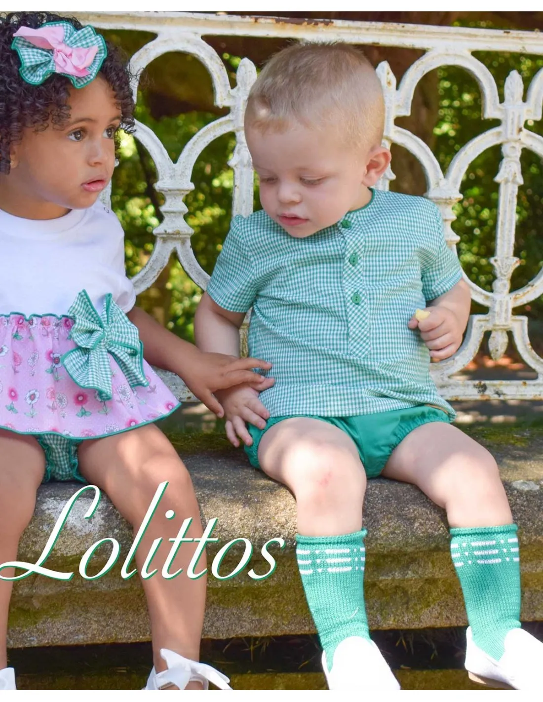 Conjunto Niño Camisa Vichy Verde y Bombacho Lolittos Colección Rubí