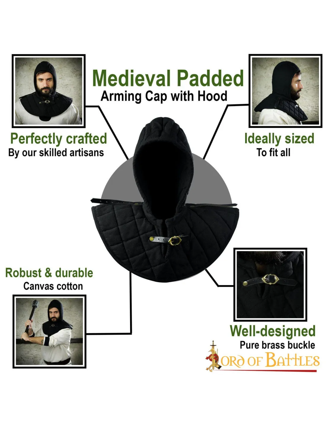 Crespina con gorjal medieval acolchada