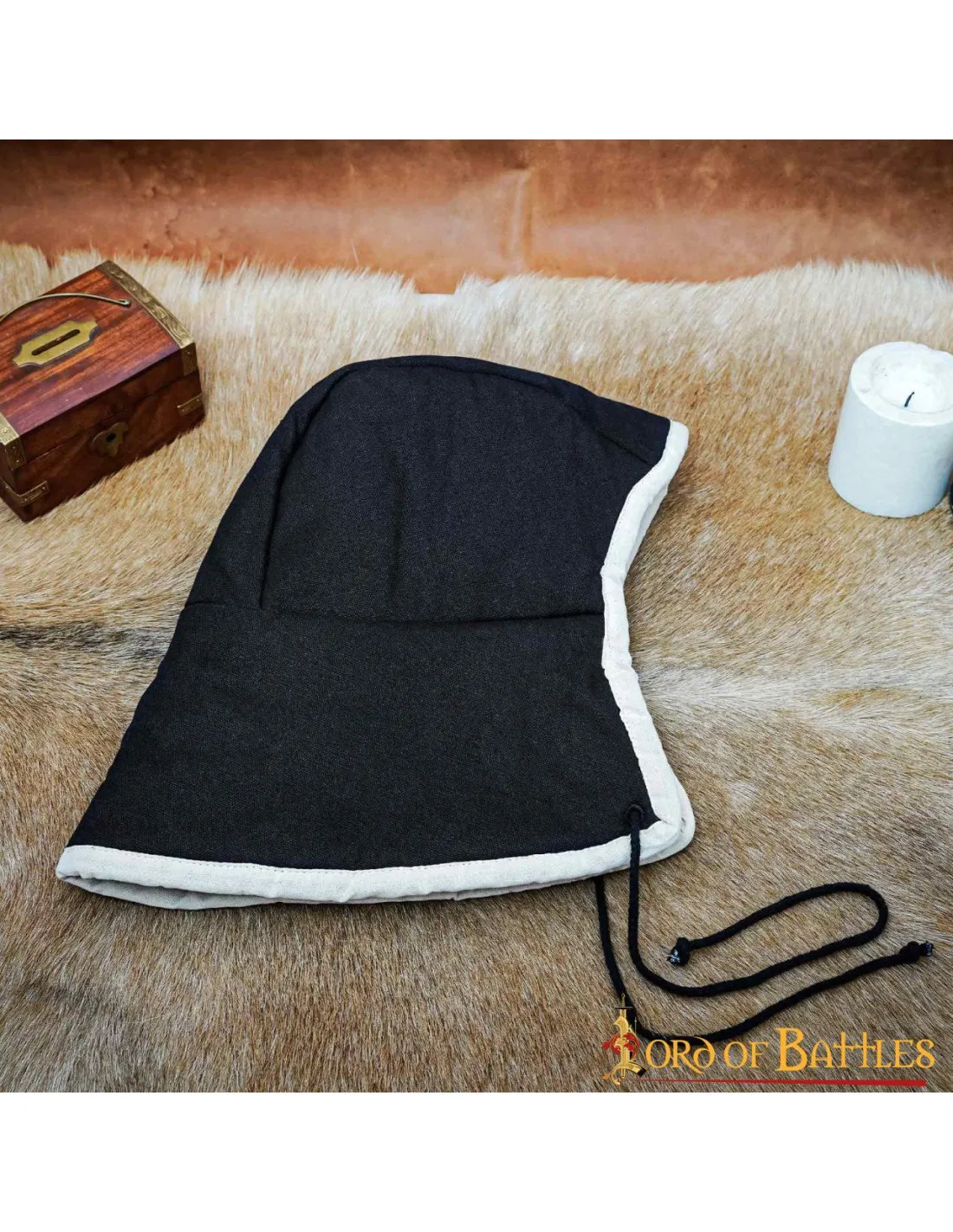 CRESPINA MEDIEVAL CON CORDONES  NEGRA