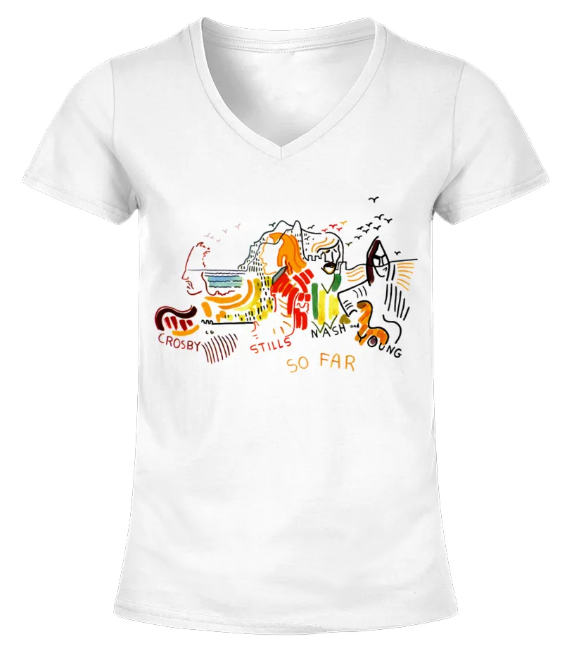 Crosby, Stills, Nash &amp; Young WT (12) Camiseta cuello pico Mujer