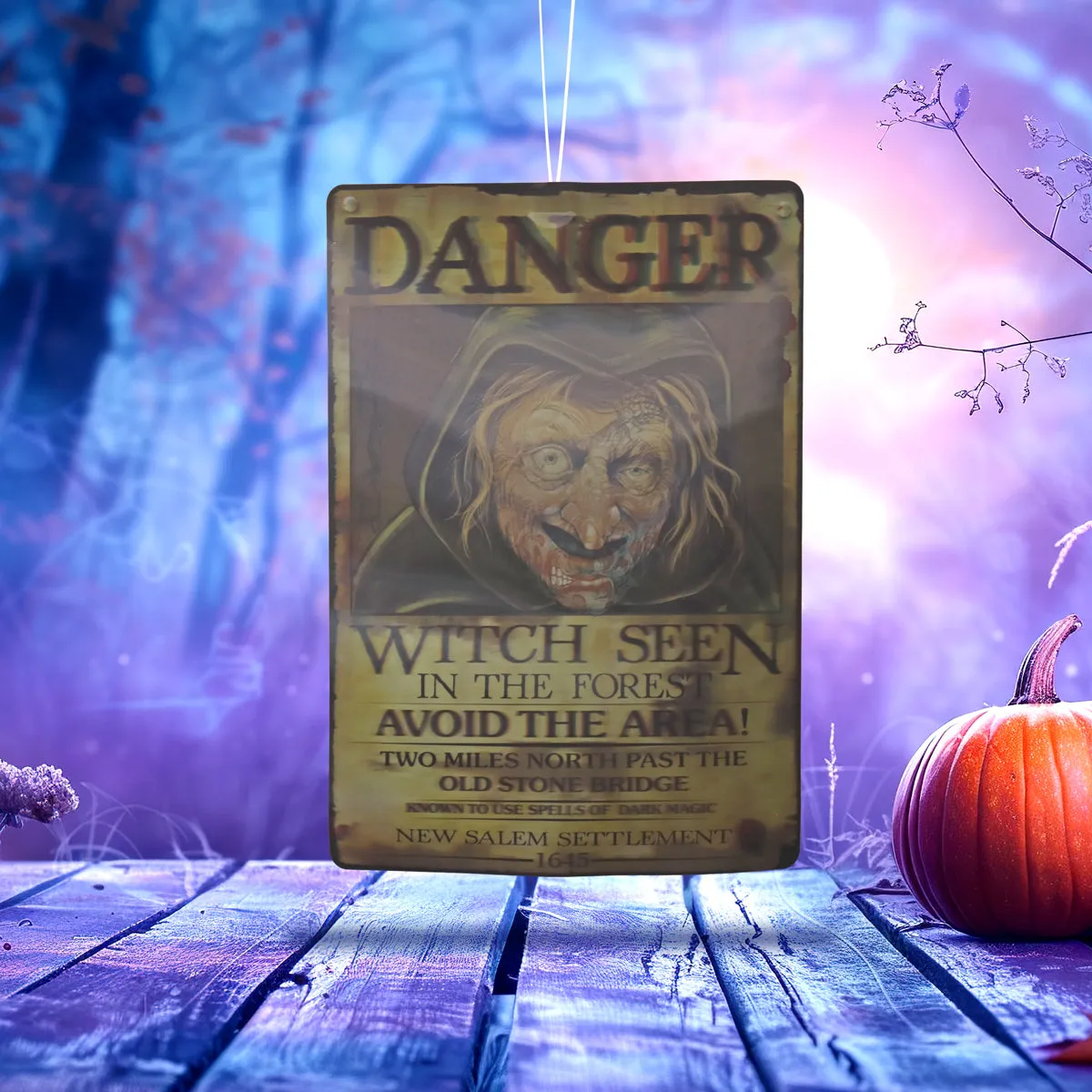 Decoración Colgante Danger Witch Seen para Halloween