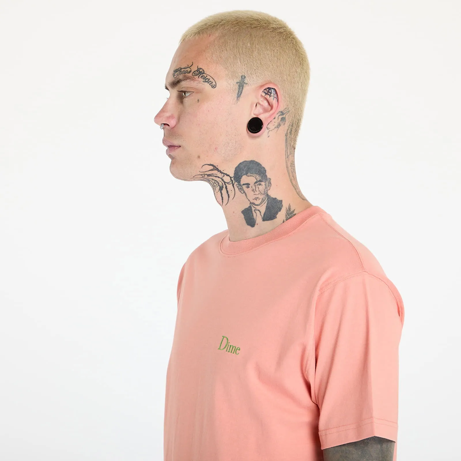 DIME CLASSIC SMALL LOGO TSHIRT UNISEX PINK CLAY XS