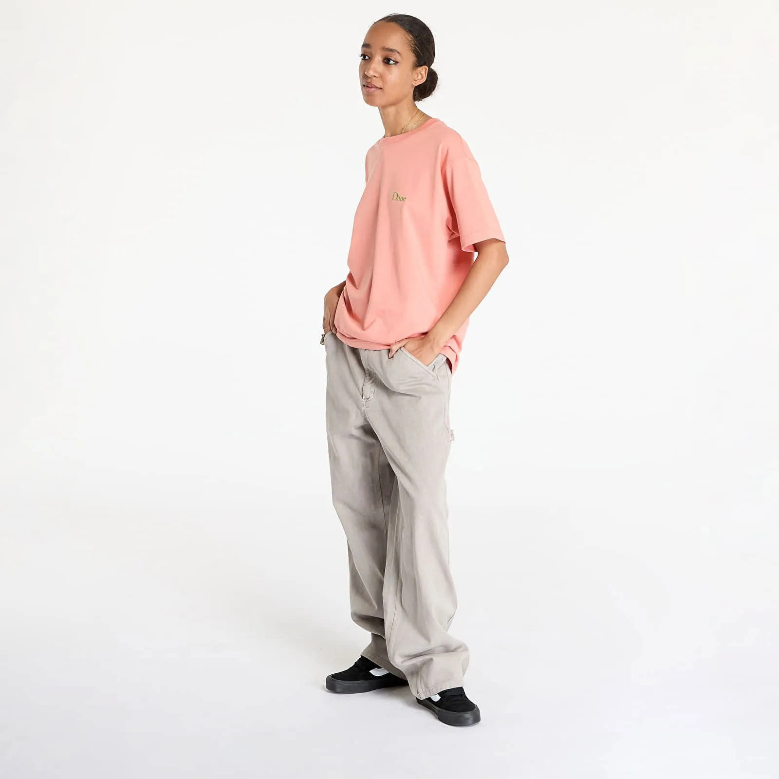 DIME CLASSIC SMALL LOGO TSHIRT UNISEX PINK CLAY XS