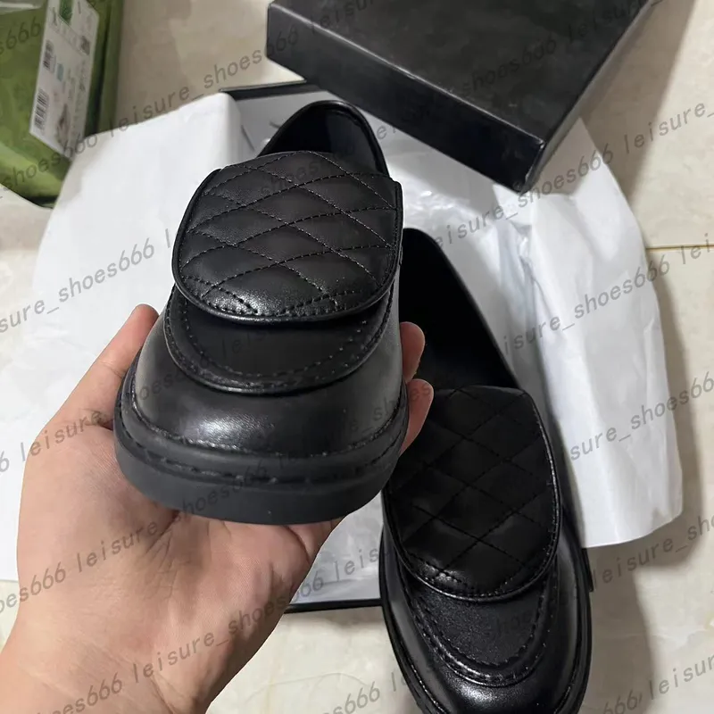 Diseñador de cuero de cuero retro zapatillas de mocasines de lujo plataforma de rayas para mujeres de lujo elevando zapatos de c