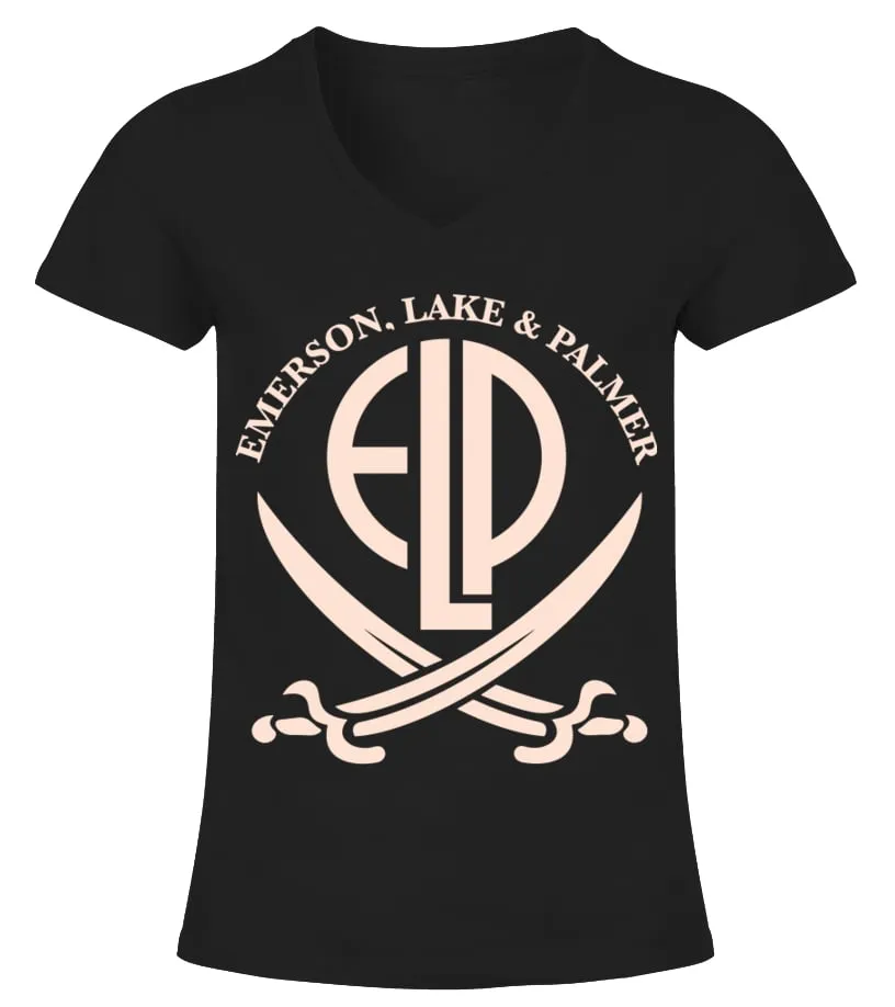 Emerson, Lake &amp; Palmer BK (4) Camiseta cuello pico Mujer