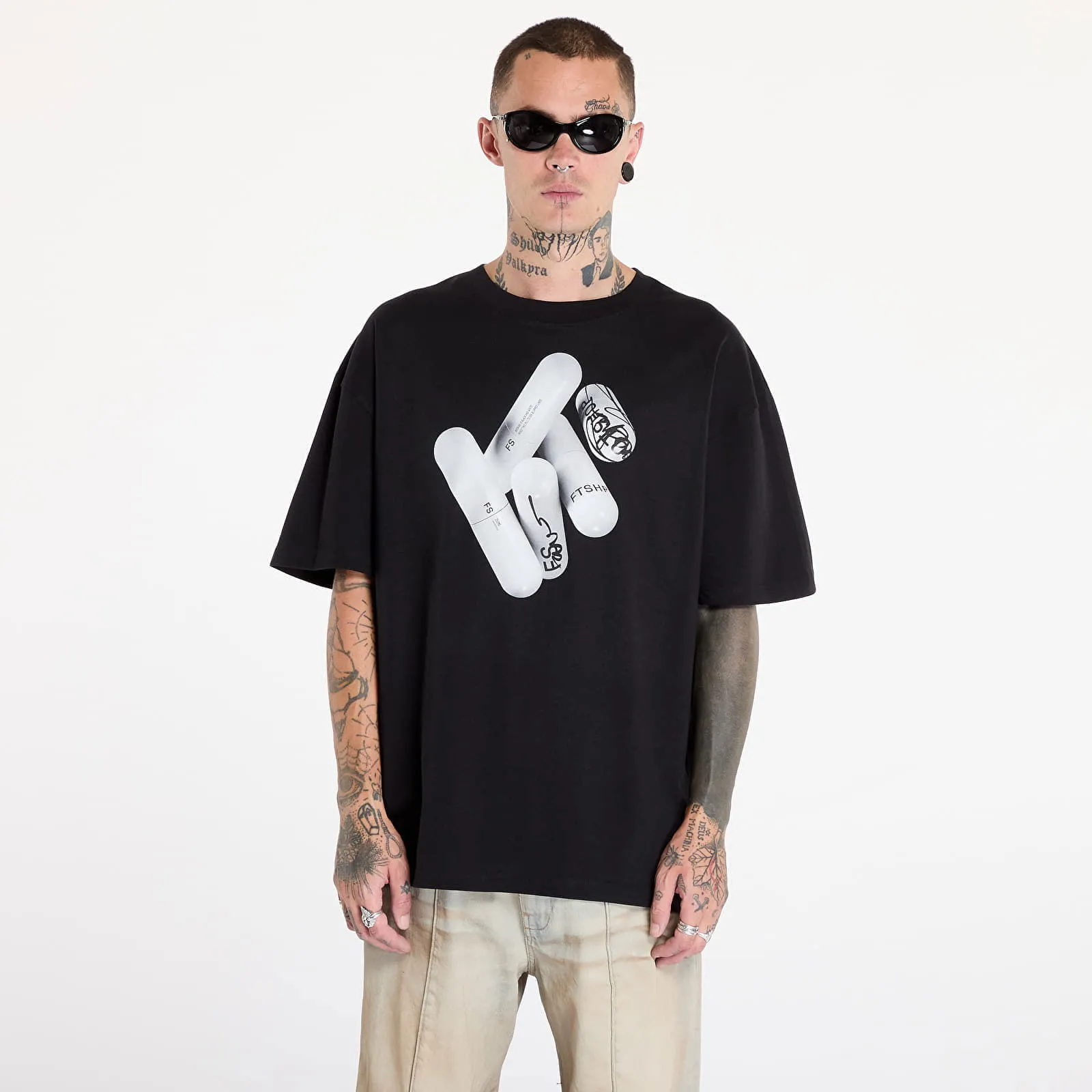 FOOTSHOP FTSHP WHITE PILL TSHIRT UNISEX BLACK S