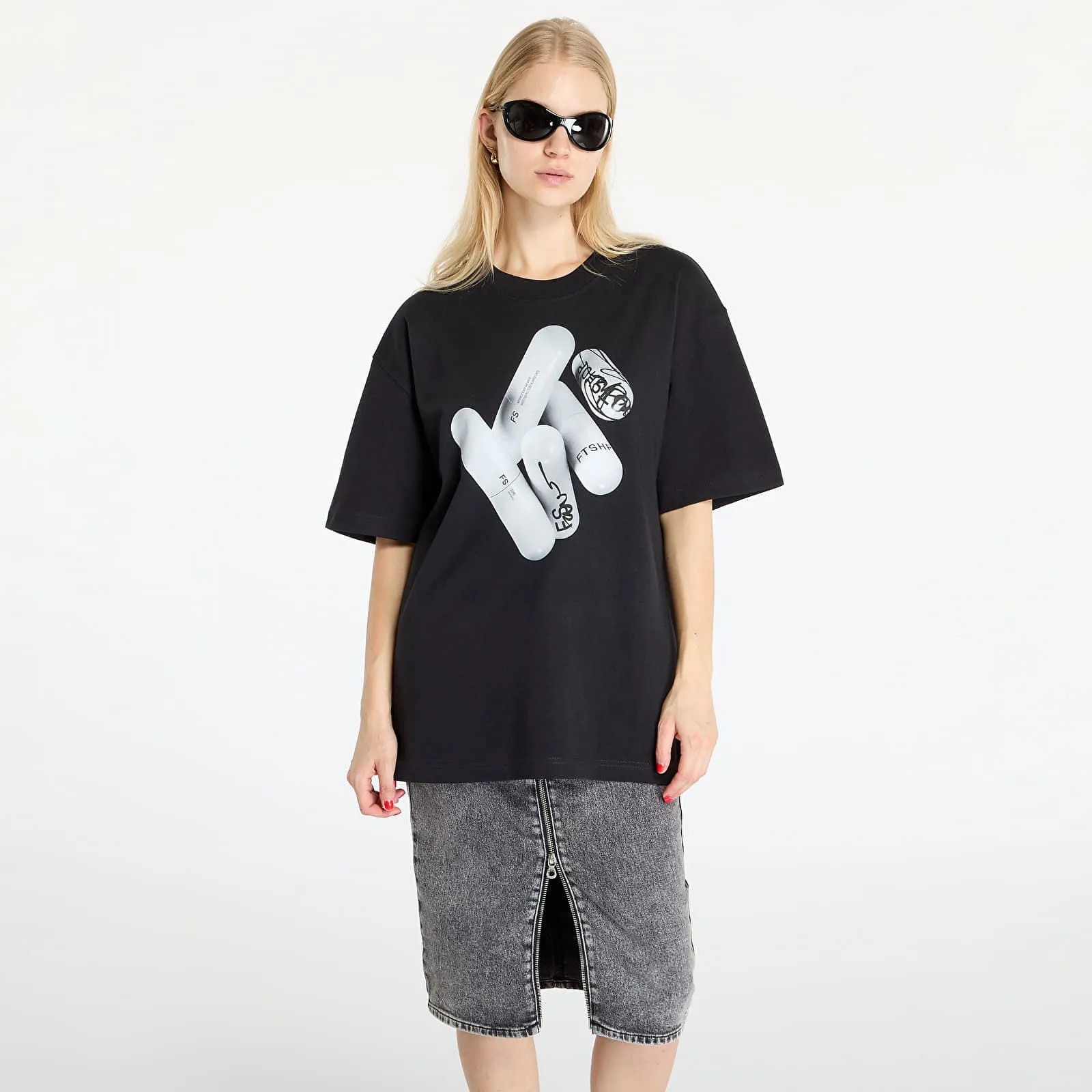 FOOTSHOP FTSHP WHITE PILL TSHIRT UNISEX BLACK S