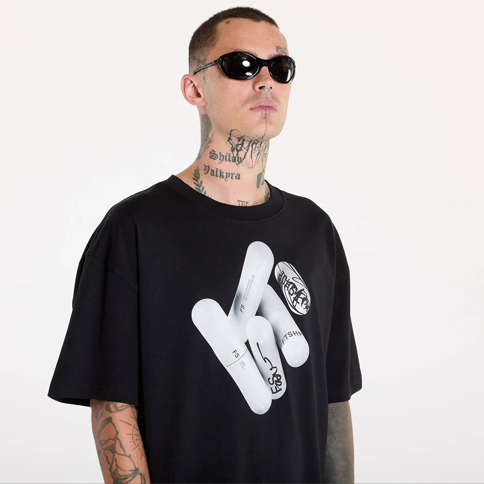 FOOTSHOP FTSHP WHITE PILL TSHIRT UNISEX BLACK S