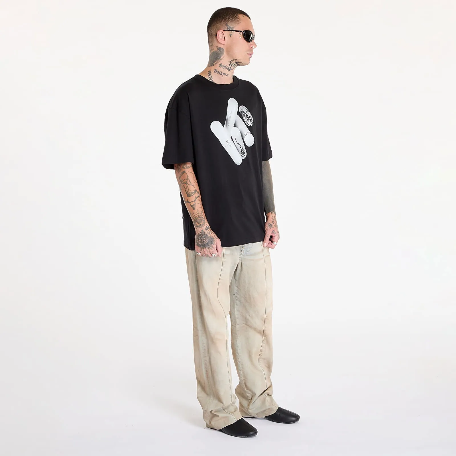 FOOTSHOP FTSHP WHITE PILL TSHIRT UNISEX BLACK S